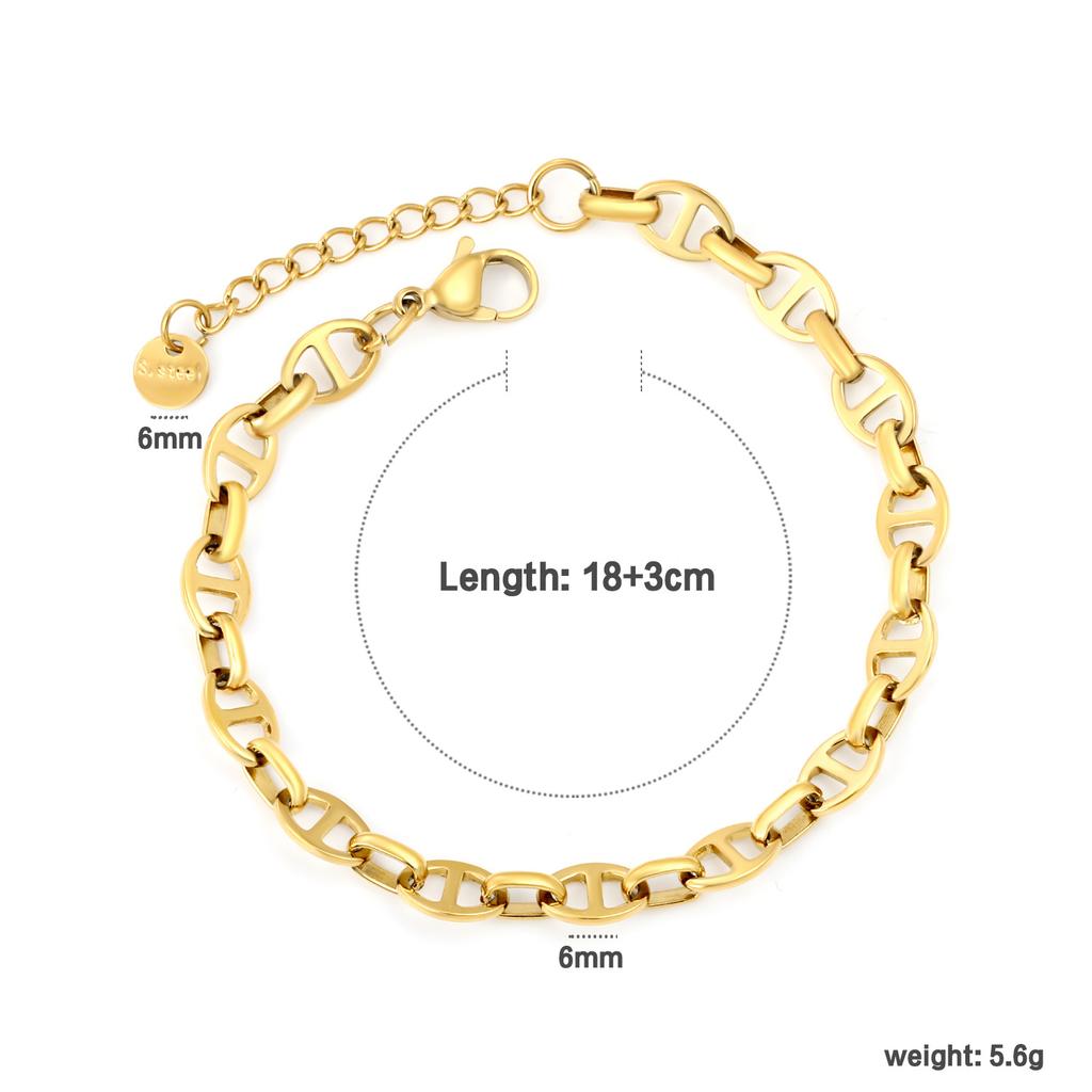 Simple Geometric Chain Bracelet Fashion Creative Link Design High-End Jewelry for Women
