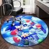 1 stuks Sonic the Hedgehog Anime Cartoon Design Rond Tapijt Kantoorstoelmat, Antislip Tapijt voor Huisdecoratie, Woonkamer, Slaapkamer, Speelkamer