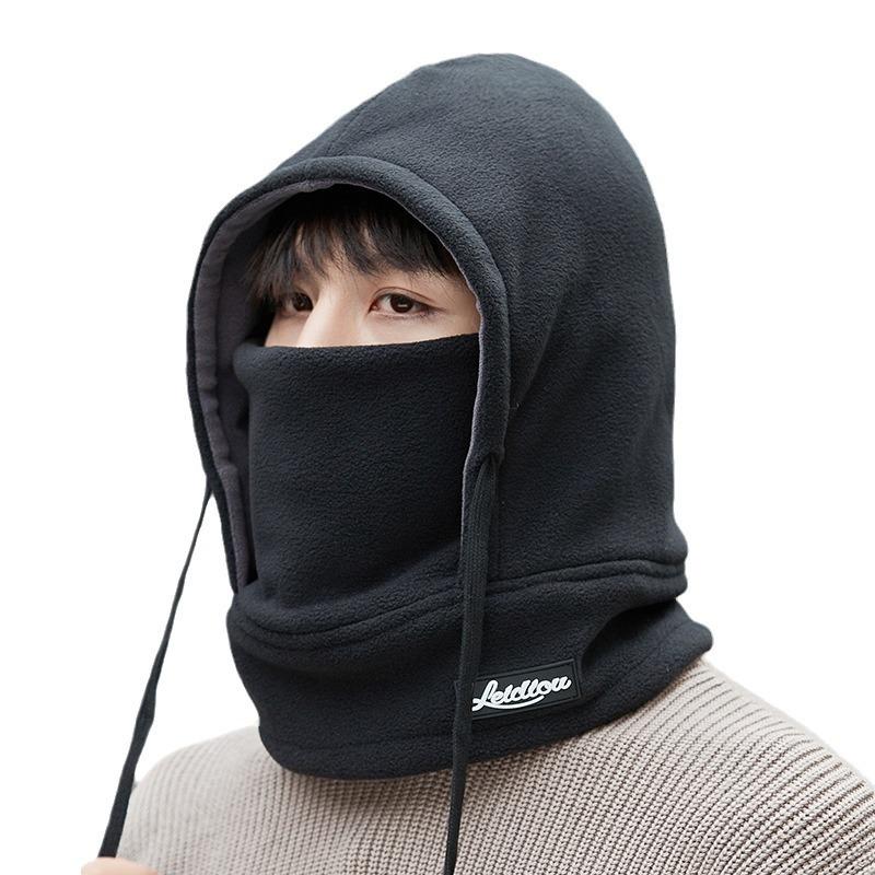 Zimowa Outdoorowa Pogrubiona Czapka Lei Feng Odporna na Zimno Męska Ciepła Ochrona Twarzy i Wiatroodporna Plus Aksamitny Szalik Zintegrowana Czapka z Ochroną Uszu
