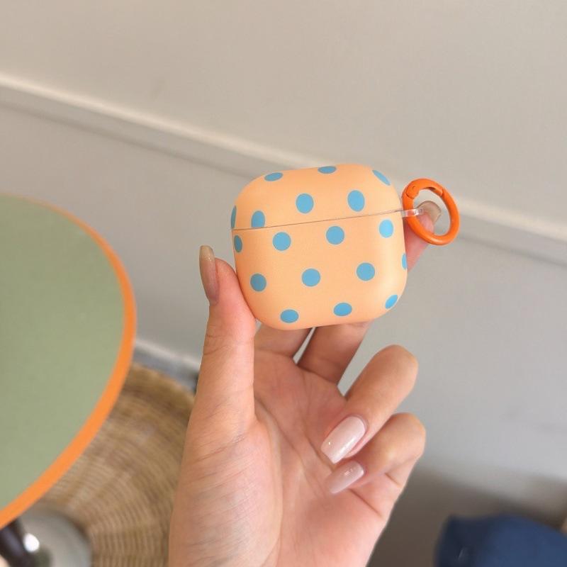 Japanese and Korean Color-blocking Polka Dot Minimalist Design Suitable for Apple AirPods 1st Gen Protective Case Pro1 Bluetooth Earphone Case Pro