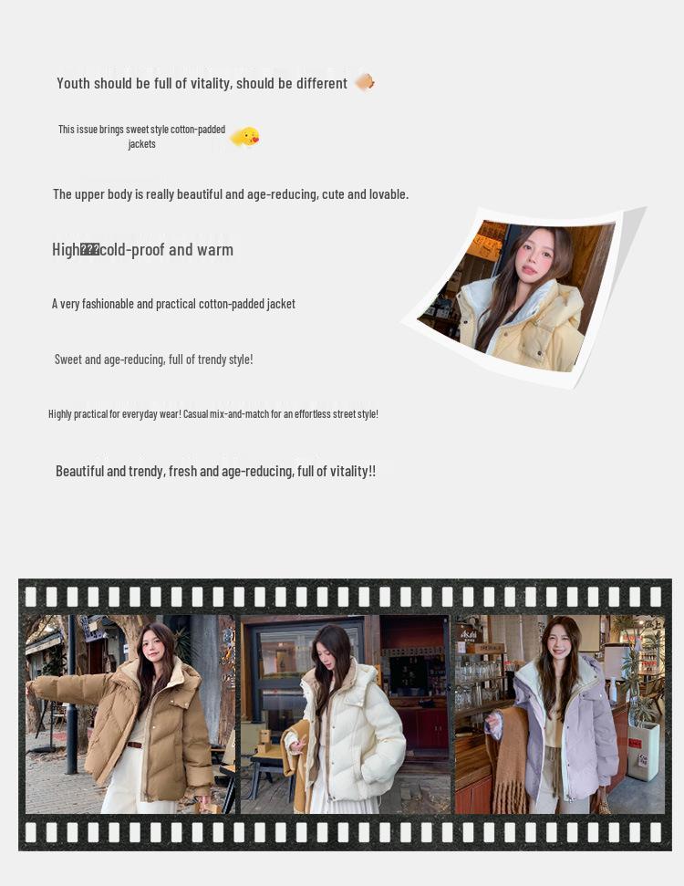 Bailing'er Women's 2025 Winter Petite Short Down Cotton Jacket - Thickened, Stylish & Warm Outerwear
