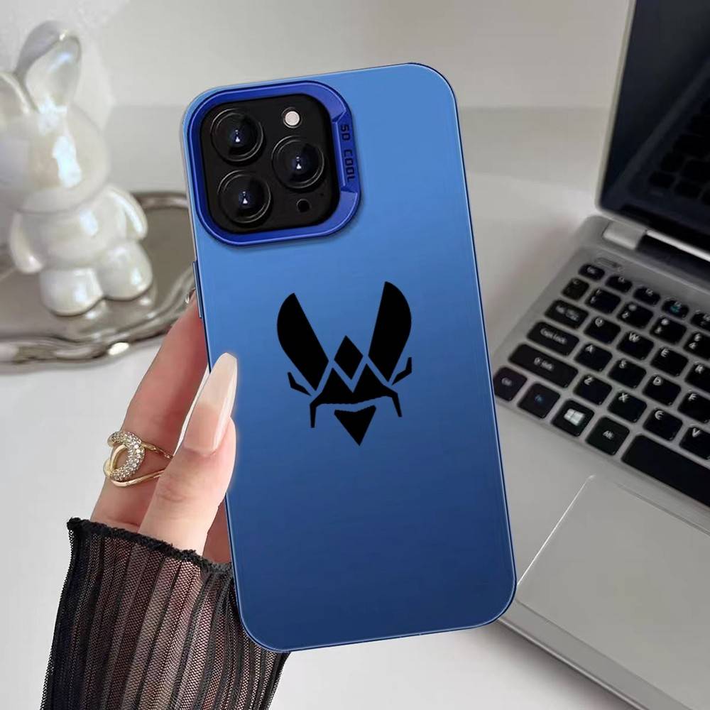 Cs2 Team Vitality Logo Phone Case For iPhone 16 15 14 13 12 11 Plus Pro Max multicolor Aurora laser Shockproof Funda Cover