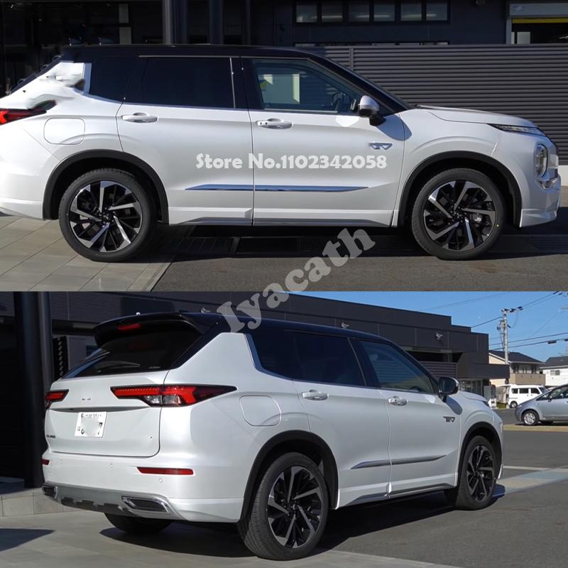 For Mitsubishi Outlander -2026 ABS Black Side Door Body Molding Line Cover Trim Side Anti-scratch Protector Strips Trim