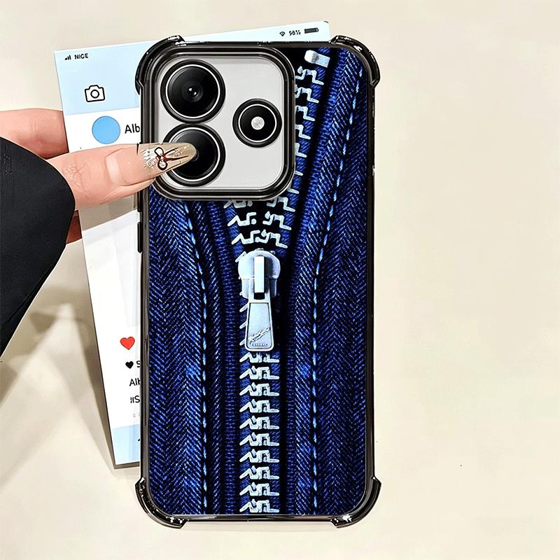 Retro Zipper Jeans Pattern Soft Phone Case For Xiaomi Poco X7 X8 Pro Max X6 X5 X3 F8 Ultra F7 M8 M7 M5S Redmi 15C 15A 15 14C 13C