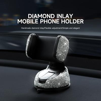 Krystalový držák na mobilní telefon do auta s kamínky Růžový flexibilní stolní stojánek Bling Autopříslušenství Interiér pro ženu