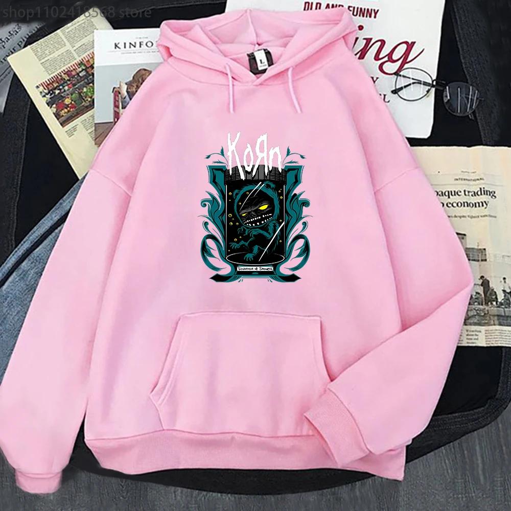 Korn Band Hoodie Niedlich Winter Damen Sweatwear Langärmlig Paar Weich Ästhetisch Herren Kleidung Aufdruck Grafik Hoodies Passform
