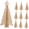 Christmas Wooden Table Ornaments 3D Xmas Tree Shaped Unfinished Wood Cutouts Christmas Tree for Xmas Holiday Wedding Party Decor