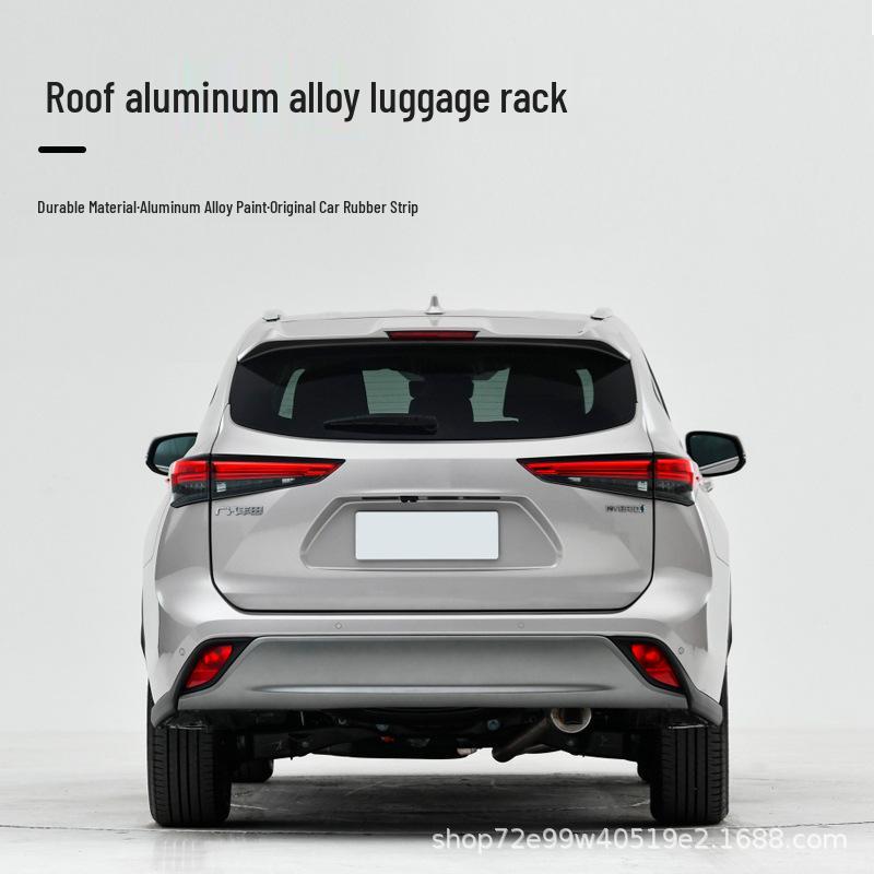 Highlander/Crown Kluger Roof Rack - Aluminum Alloy Luggage Rack in Black & Silver (2022 Model)