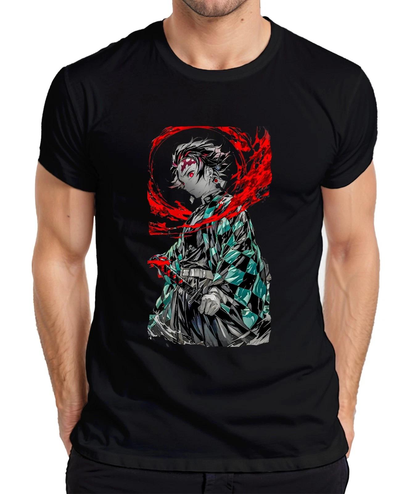 Tanjiro Kamado Demon Slayer Anime Schwert Blut Manga Geschenk Herren T-Shirt L