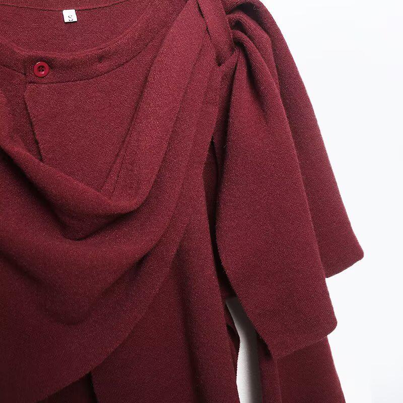 Autumn 2025 European-Style Women's Cloak Knit Sweater 6887