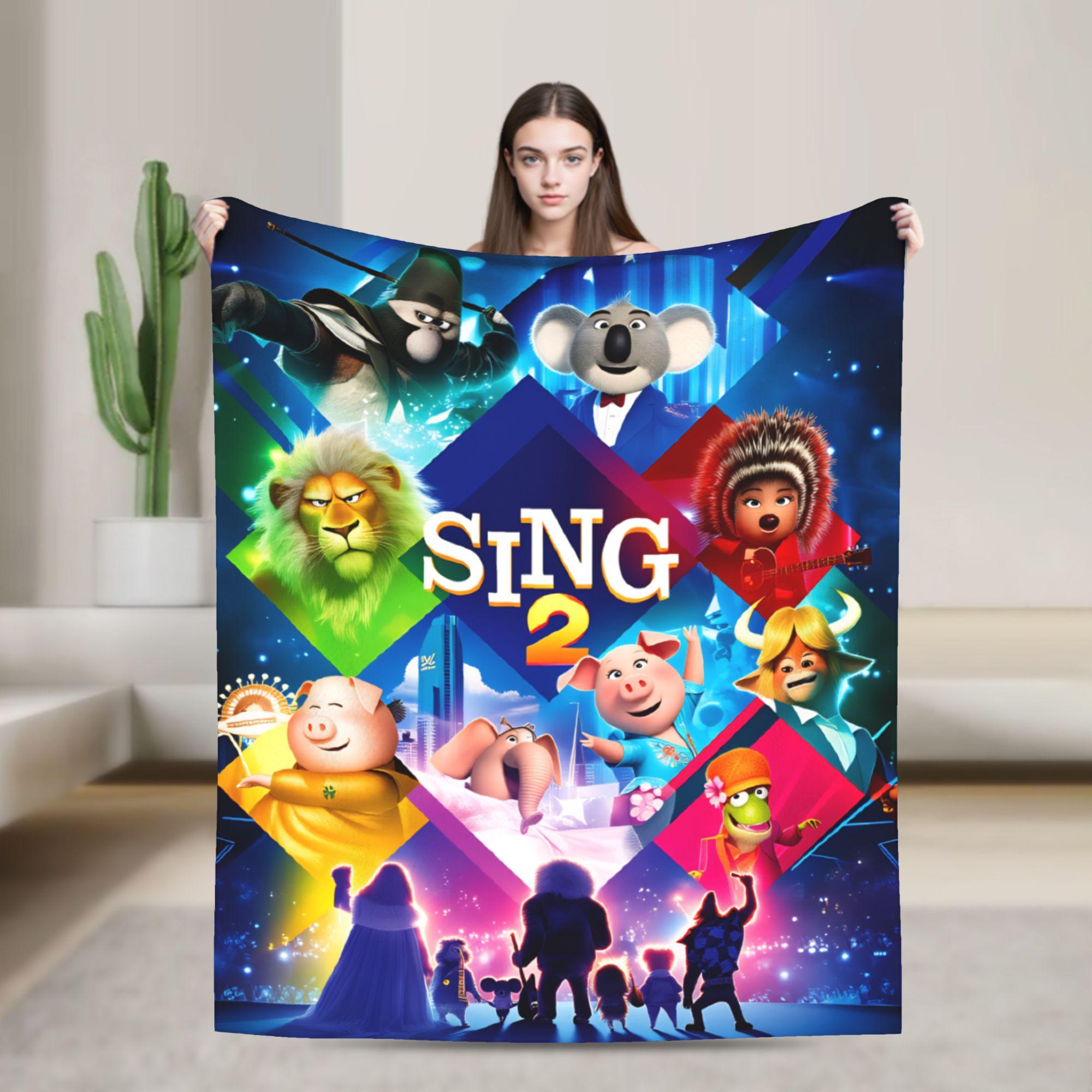 

Warm Soft Blanket Camping Sing 2 Movie Characters Buster Ash Bedding Throws Flannel Bedspread For Couch Chair Sofa Bed Cover 75cmx90cm
