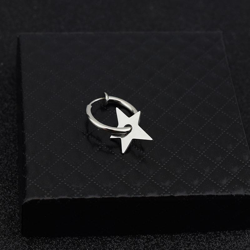 

Модные серьги-кольца в форме звезд для мужчин и женщин, новые серьги в стиле панк-рок в стиле Харадзюку с минималистичными звездами и пентаграммой, ювелирные украшения для вечеринок в подарок
