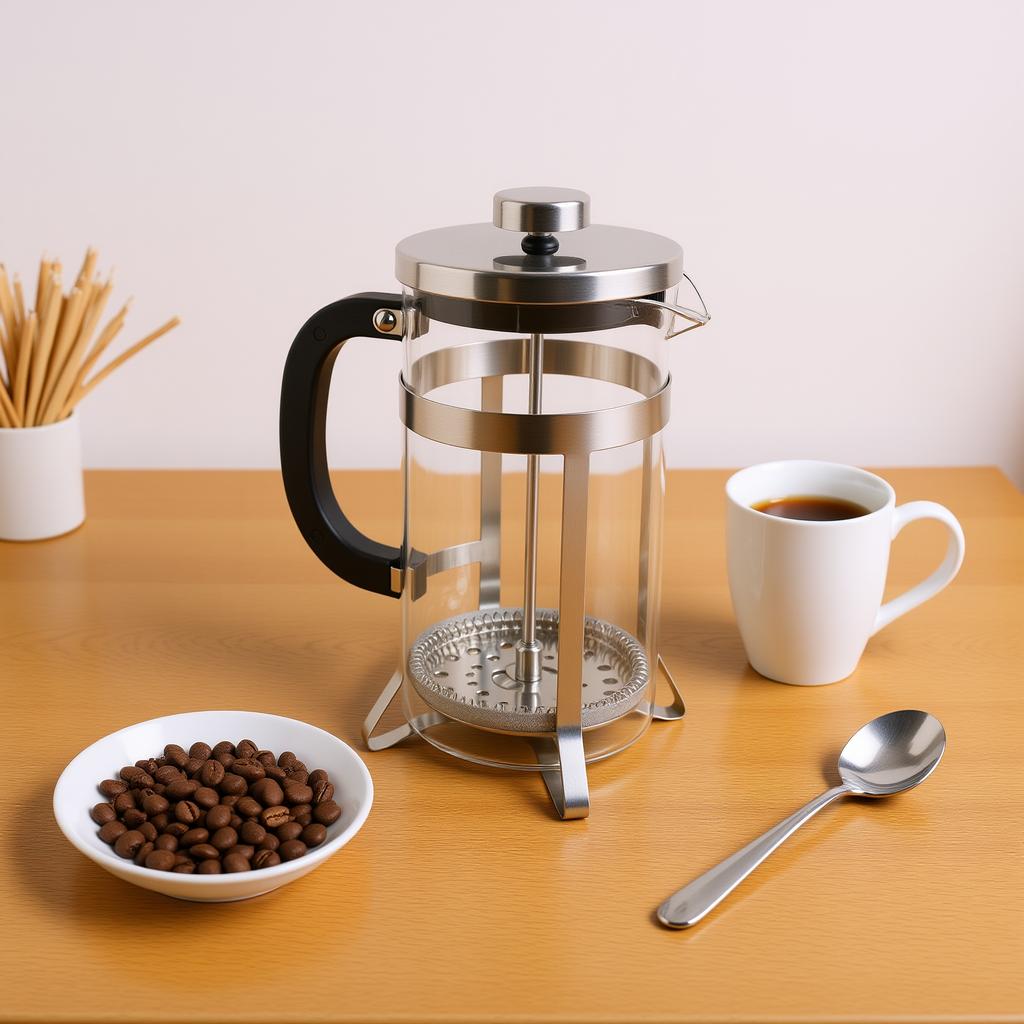 French Press Coffee Maker Heat Proof Glass Stainless Steel French Press Coffee Pot with Filter for Coffee Tea 1000ml