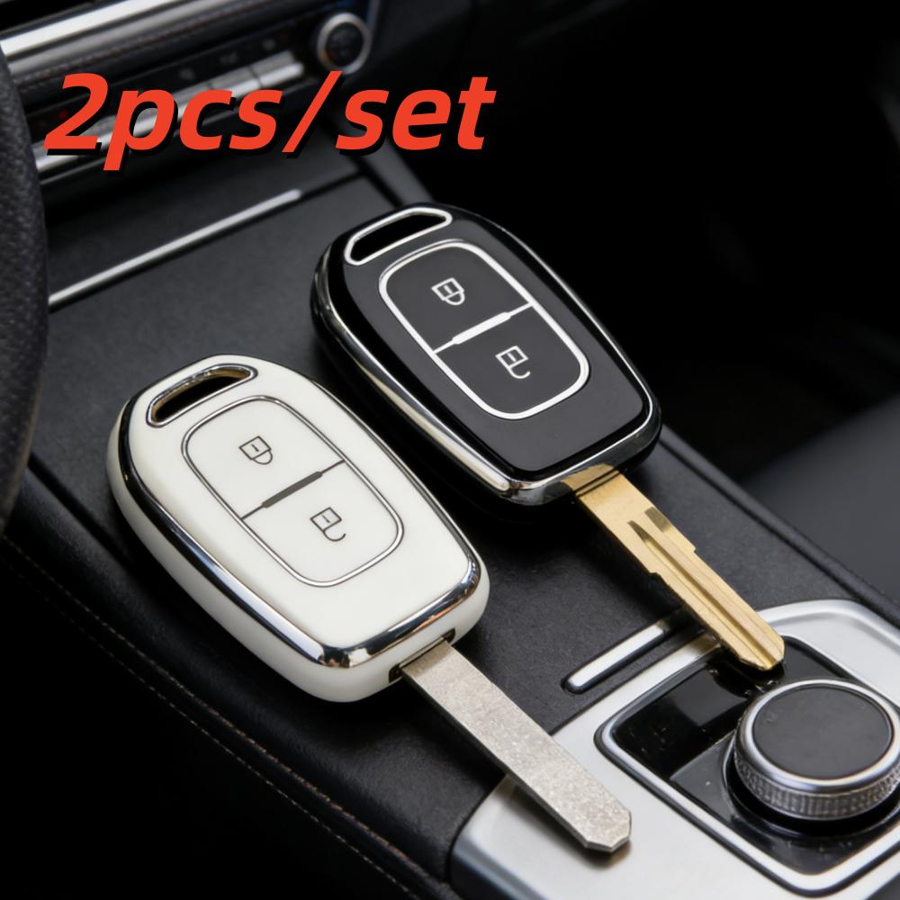2pcs Car Key Case Covers for Renault Duster Dokker Logan Stepway Clio 5 TWingo for Dacia Sandero Stepway