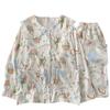 Idyllic Clouds Cotton Edge Princess Collar Pajamas Women'S Long Sleeves Trousers Homewear
