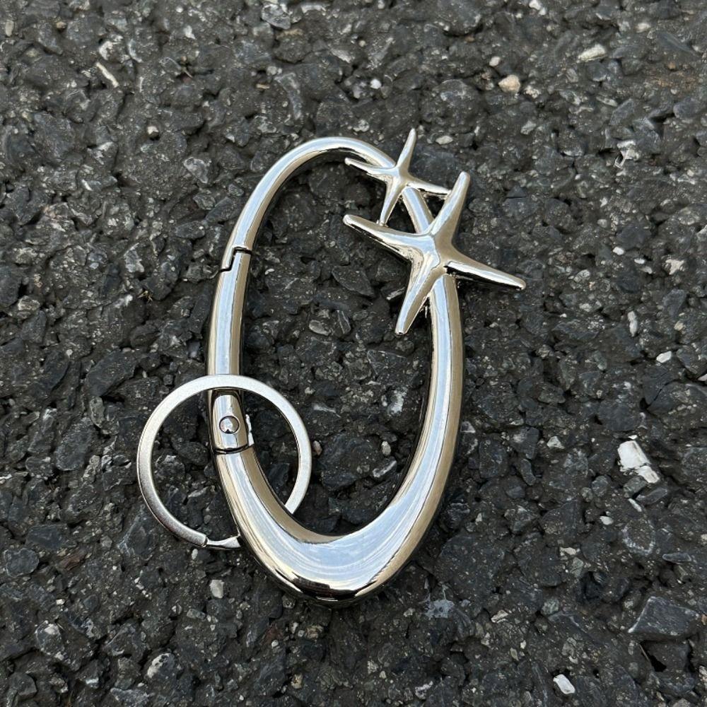 Bag Charm Punk Star Keychain Belt Buckle Star Key Ring Y2K Oval Carabiner  Backpack Decor
