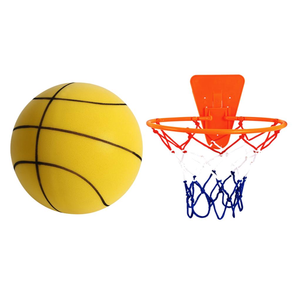 Silent Basketball Foam Size 7/5 Grooved Airless Foam Basketball for Quiet Dribbling Indoor Training Mute Bounce Basketball Ball
