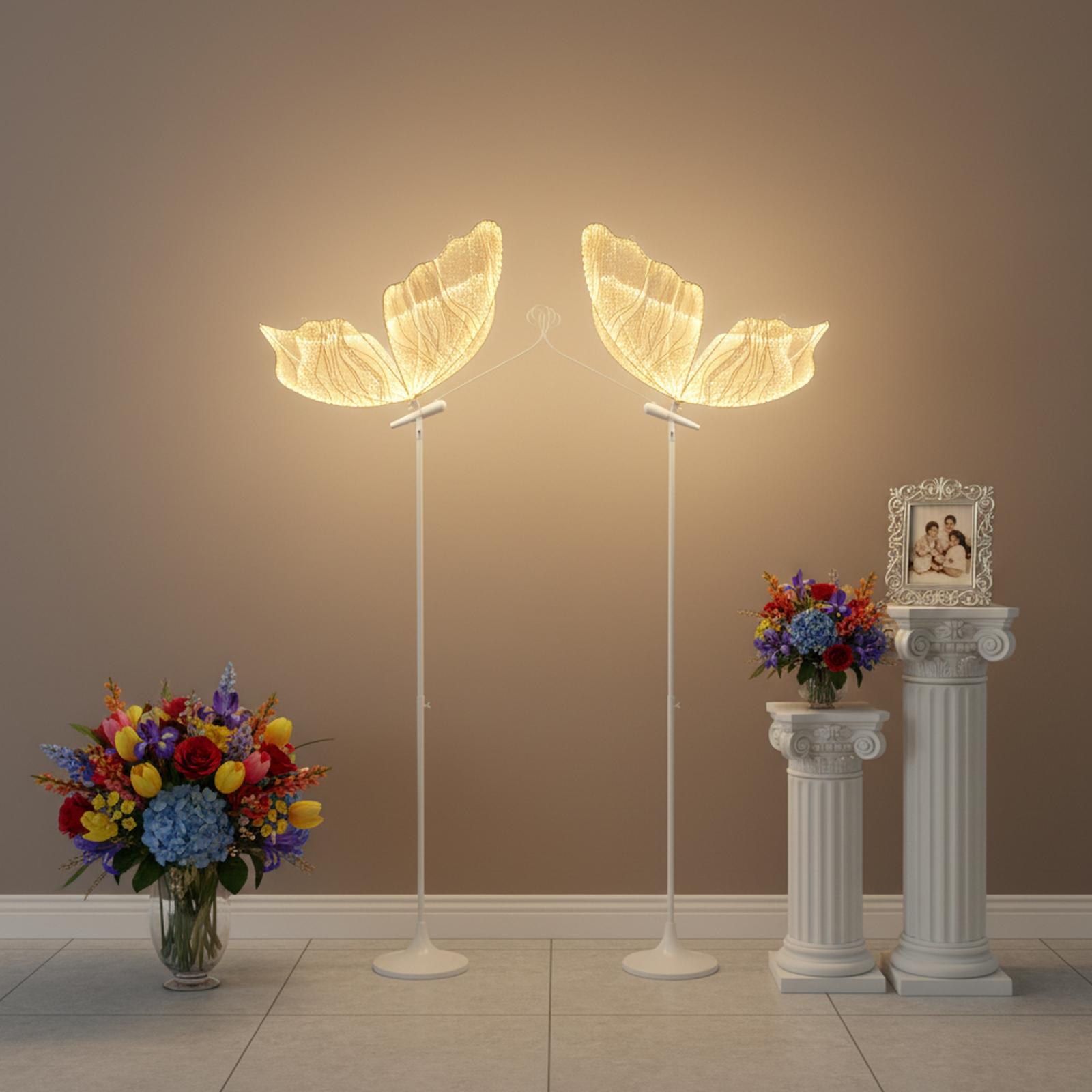 

Креативные светодиодные фонари-бабочки для дорожек 110 В, Современное романтическое украшение для свадьбы, Набор из 2-х напольных подвесных светильников в форме бабочки