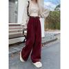 Pantaloni a zampa larga in velluto a coste da donna Autunno Inverno Nuova Moda Eleganti Taglie Forti Larghi Casual Semplici Lunghi Pantaloni Dritti Abbigliamento