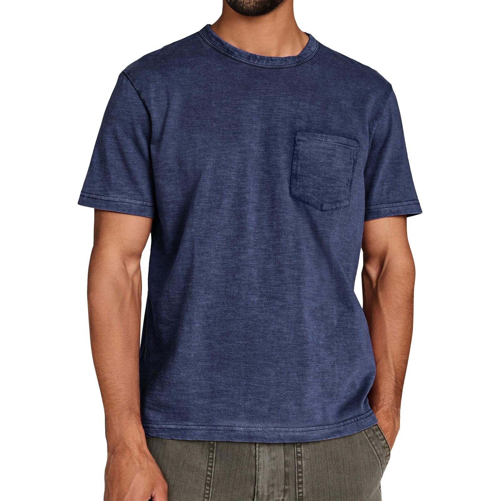 

Мужская летняя однотонная футболка с круглым вырезом, свободного кроя, с коротким рукавом, мужские повседневные модные футболки с коротким рукавом XL тёмно-синий