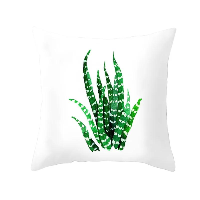 Office Living Room Home Pillowcase Green Leaf Cushion Cover Plant Decoration Pillowcase Car Ornaments