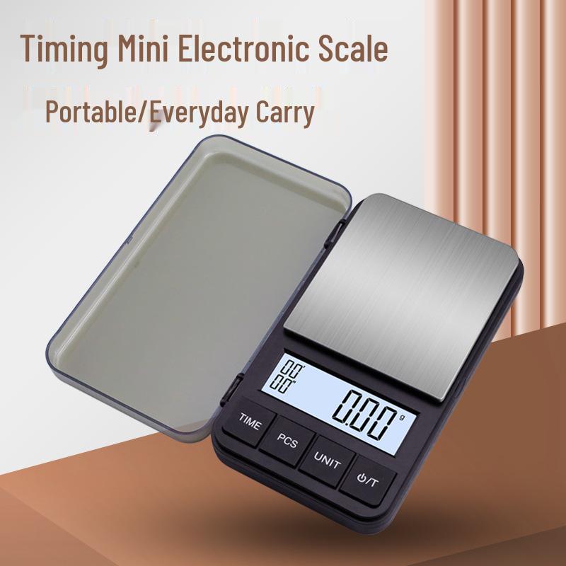 Coffee Scale Mini Precision Balance, 2kg Pocket Scale with 0.01g Accuracy, Jewelry and Carat Gold Scale for Medicinal Materials