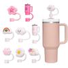 Cute Creative Cartoon Christmas Straw Cap Splash Proof Dust Cover Reusable Universal Beverage Straw Topper 10MM