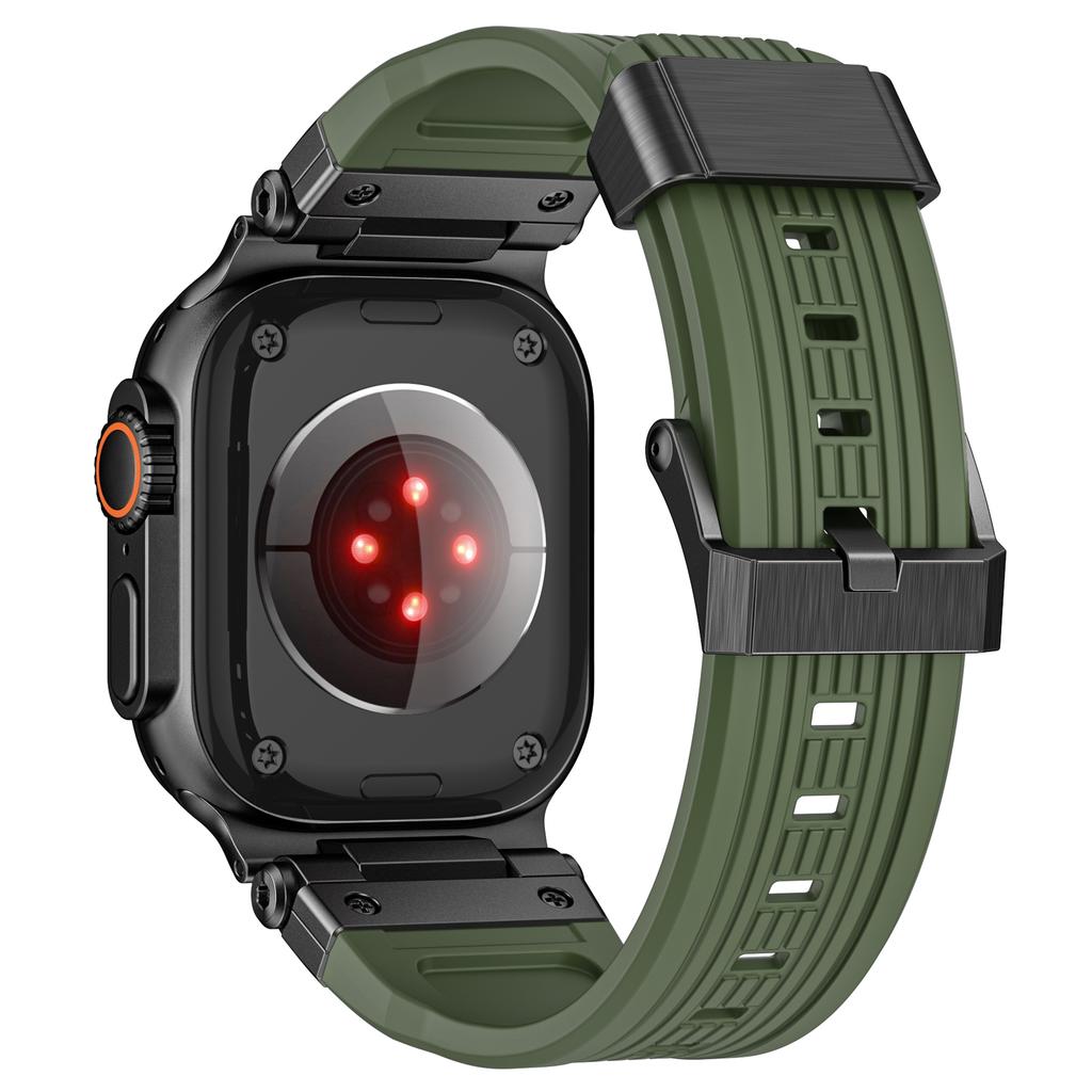 Wrist Strap for Apple Watch Series 10 Ultra 9 8 7 SE 6 5 4 3 2 1 46mm 49mm 45mm 44mm 42mm Stainless Steel Connector TPU Watch Band