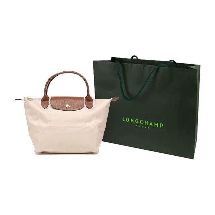 Longchamp Le Pliage 23 Snap Zipper Closure Short Handle Canvas And Leather Tote Bag Women Tote Bag Paper-Color 1621089P71