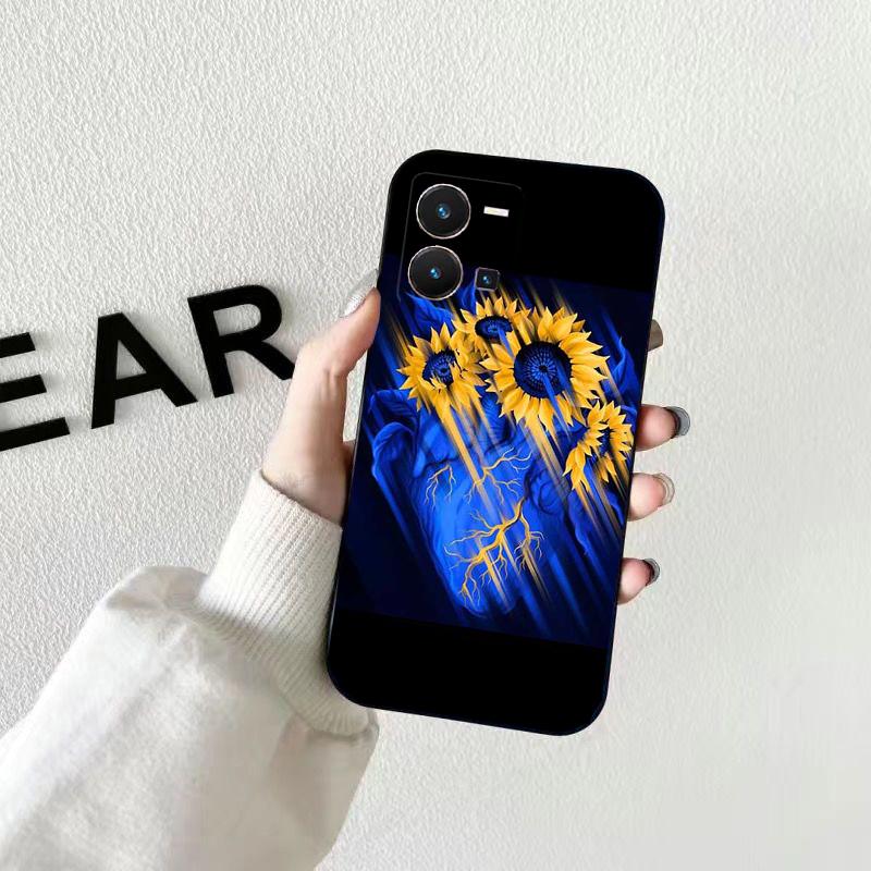 Telefon Fall für VIVO V21E V21 V23 V23E V2109 V20 V25e V25 V17 NEO X60 X80Pro X90 X80 Lite Ukraine Blume Funda fall Capa Zelle