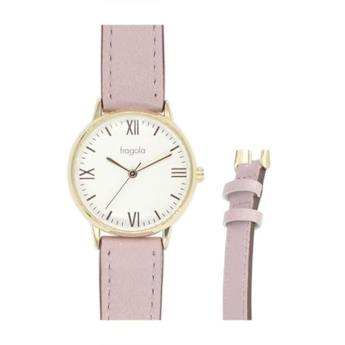 Fragola Women's SUMIRE Sweatproof Dark Leather Strap Watch H00922S-1 Purple