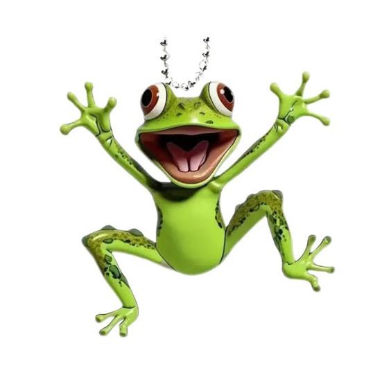 

1/2/3/4/5Pcs 2D Acrylic Frog Hanging Decoration with Beaded Chain Car Rearview Mirror Hanging Ornament Charm Pendant Car Interior Accessory 1pc Frog