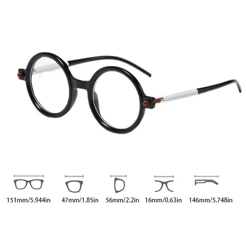 Unisex Anti Blue Light Computer Glasses Round Coarse Framed Glasses Women Men Fashion Large Frame Eyewear