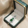 925 Sterling Silver Exquisite Green Zircon Gourd-shaped Necklace Birthday Anniversary Wedding Party Gift