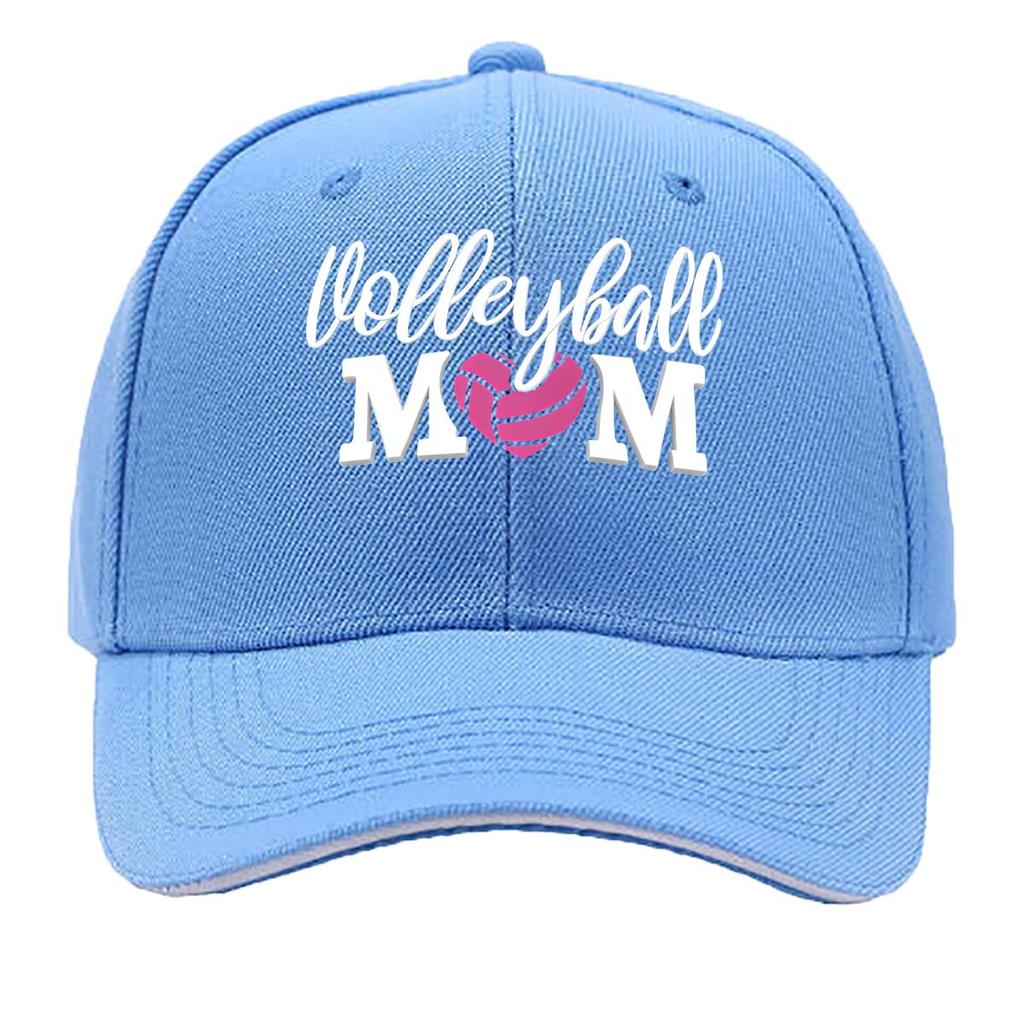 Volleyball Mom Love Heart Volleyball Baseball Cap Adjustable Breathable Golf Hat for Women Fashion Sandwich Baseball Cap