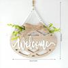 Vintage Welcome Sign Hanging Decor with Ornament Home Kitchen Bathroom Living Room Bedroom Restaurant Outdoor Use