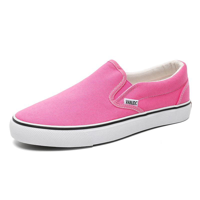 2025 Spring Classic Slip-On Shoes: Women's Low-Top, Solid Color & Men's Korean Style Canvas Shoes