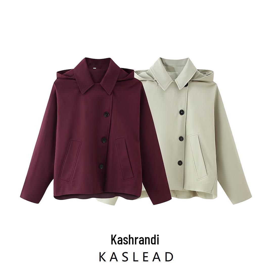 

Жіночий модний весняний тренч 2025 року двоколірний з лацканами та рукавами летюча миша M