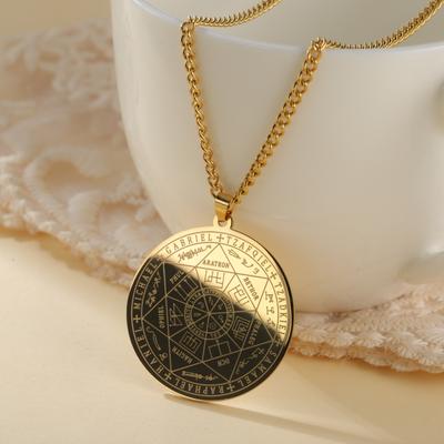 Collar Lucktune de los Siete Arcángeles para Hombres y Mujeres de Acero Inoxidable Amuleto de Protección Joyería Talismán Sello de Salomón Regalo