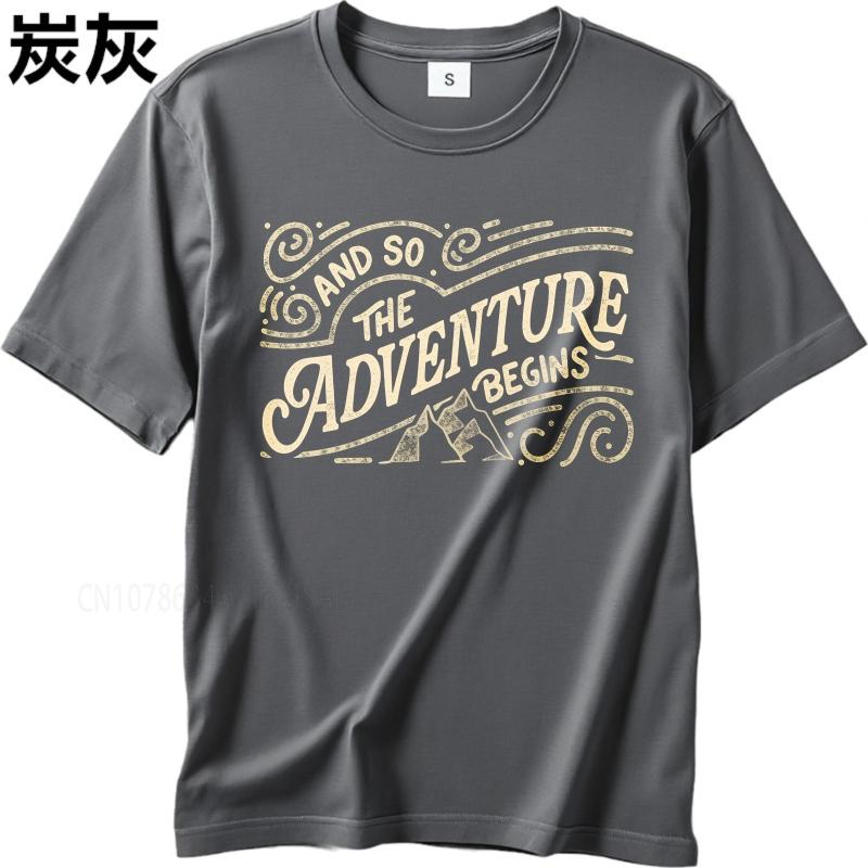 men tshirt Plus Size summer Men t shirt And So The Adventure Begins Short Sleeve Rock O Neck Top tees new cotton male teeshirt