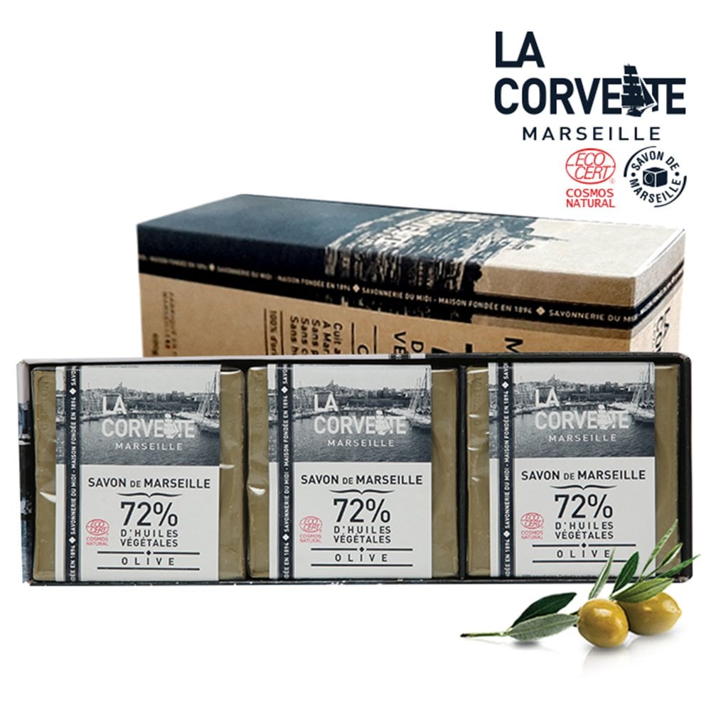 

[la covete]Marseille natural olive soap 200g set of 3
