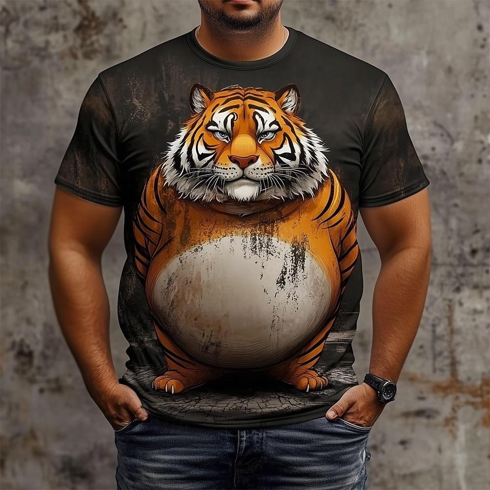 Men's Animal Cow 3D T Shirt Short Sleeve T shirt 3D Print Crew Neck Shirt Exaggerated Designer Party Holiday
