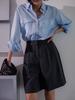 Memua Summer Double-Pleat Half Slacks (Light Khaki)