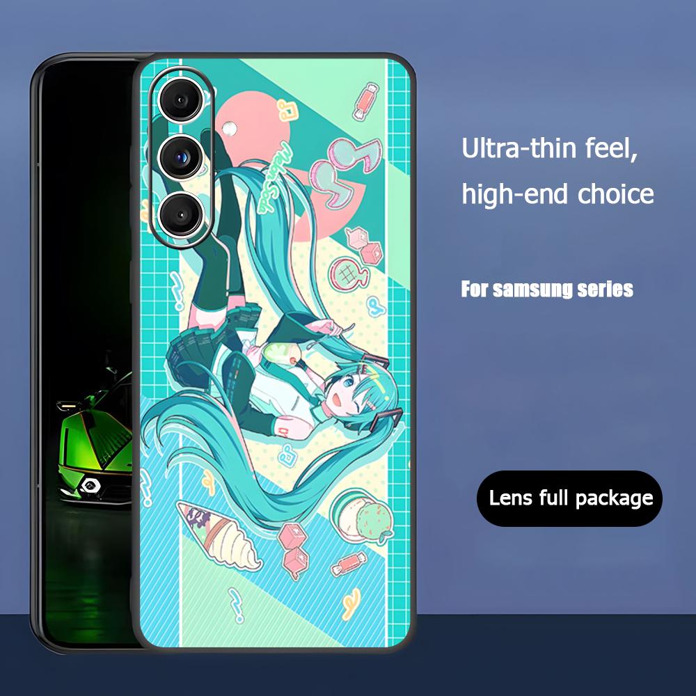 Hatsun M-MikuES Hot Anime Cool Phone Case For Samsung Galaxy S25 S24 S23 S22 S21 S20 Plus Ultra Note20 Soft Black
