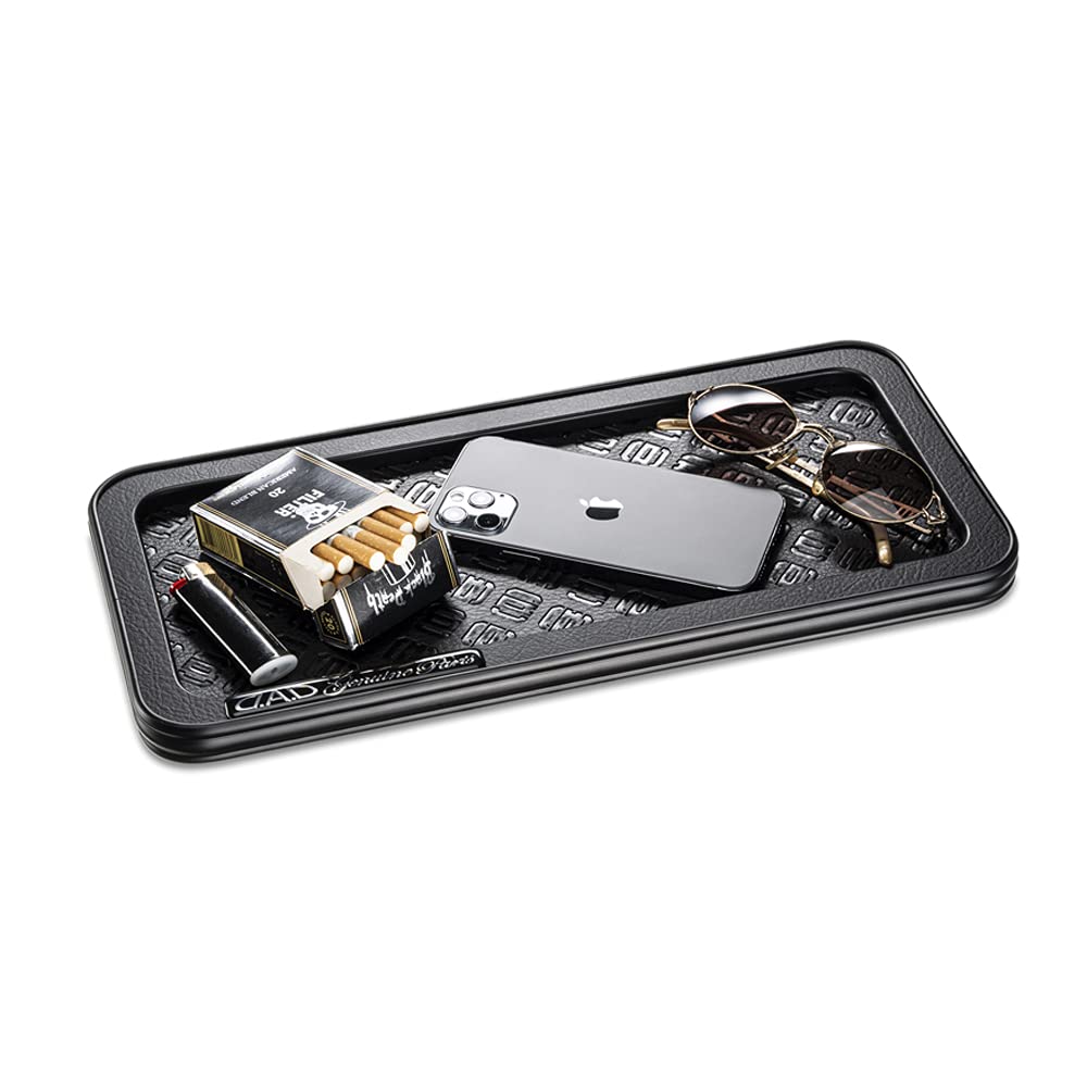 DAD GARSON Skinato Coloni Matte Black D.A.D Tray, Large, [Tray Design Monogram], Black/Leather [HA646-02-14]