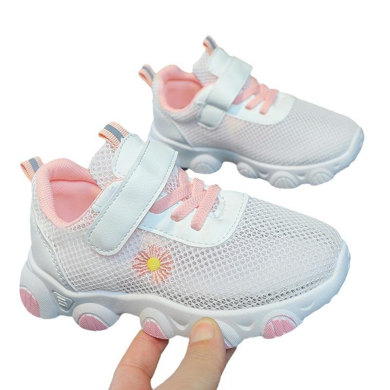 Летняя дышащая спортивная обувь для девочек с одной сеткой — фото 5