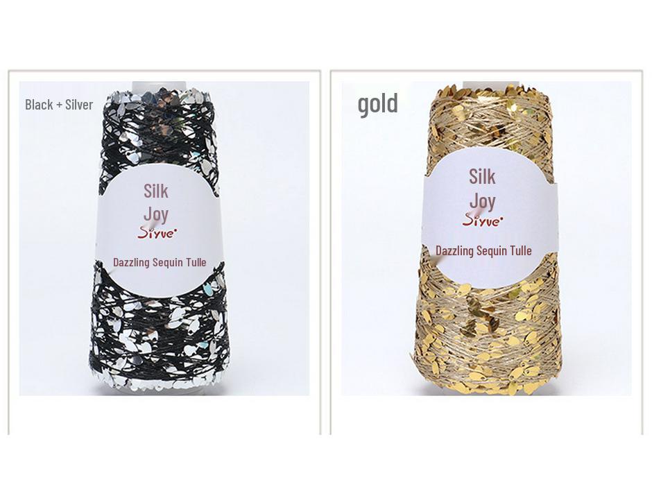 Siyue Silk Color Point Yarn: Dazzling Sequin Wool with Water Drop Sequins for DIY Hand Knitting