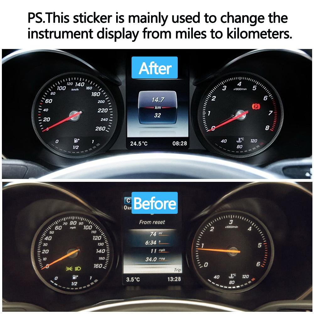 Car Front Dashboard Speedometer Kilometer Sticker For Mercedes BENZ GLC C Class W253 W205 C200 C300 C350 GLC260