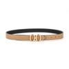 Genuine Leather Doublesided Womens Belt With Square Alloy Buckle For Casual Wear