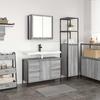 Bathroom Furniture Set with Shelf 2 Pcs Grey Sonoma and Black